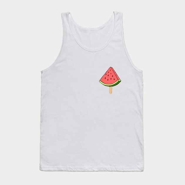 Pocket Watermelon ice cream Funny Cute Summer Fruit Tank Top by junghc1